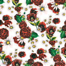 Digital Flower Printed Woven Polyester Garment Fabric